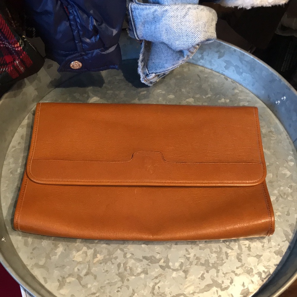 Vintage Diorissimo Dior Camel Brown Envelope Clutch Bag